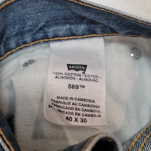 Levi 569 jeans  worn 40W 30L Faded Blue - Picture 4 of 5